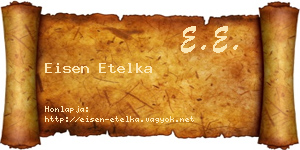 Eisen Etelka névjegykártya